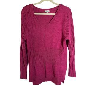 Sundance | Size M Ribbed Raspberry Sweater Cotton/Silk Blend